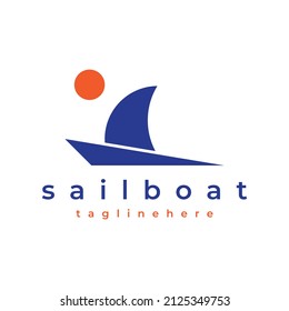 simple boat vector logo design