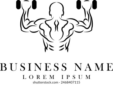 simple body fitness logo,vector art