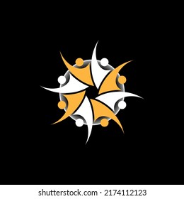 Cuerpo simple o humano con feliz o activo alrededor de la imagen de círculo icono gráfico diseño diseño concepto abstracto material vector. Se puede usar como símbolo relacionado con personas o comunidades