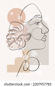 A simple body-positive elegant poster. Beautiful illustration of the line of a seductive female body. Minimalistic linear female figure. Abstract nude sensual linear art.