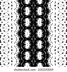 Simple Patrón Bohemio. Vector de Doodle de tinta étnica. Patrón oscuro azteca sin mar. Geo Batik nativo de color negro. Patrón de esgrima oscuro de color negro. Batik de Arte de Tinta Étnica. Resumen de repetición tribal de arte