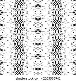 Simple Bohemian Pattern. Seamless Line Dark Print. Black Colour Art Scribble Texture. Ethnic Ink Doodle Batik. Black Color Native Ink Vector. Ethnic Stripe Dark Pattern. Abstract Art Tribal Design