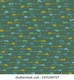 Einfache Boho-Pfeile, Vektor nahtlos Muster. Ethnische rustikale Gestaltung. Indianisches Motiv. Valentinpfeile Illustration. Boys Zimmer Tapete Muster. Waffen-Symbole.