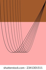 Simple Boho art design of wallpapers, posters, banners, prints or covers. Basic lines, calming colors, simple geometric shapes. Set of flat vector illustrations. Art design and vectorized illustration