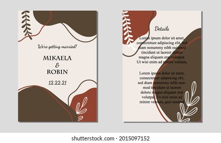 Plantilla de invitación a bodas minimalistas de Boho simple