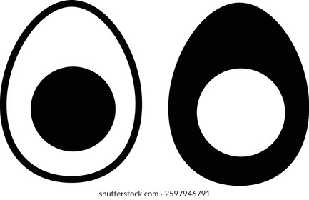 Simple Boiled Egg Silhouette on a Clean White Background