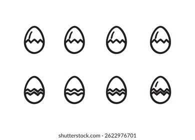 Icono de línea de huevos hervidos simples