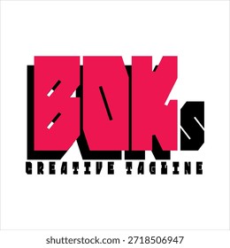 Einfache BOKS Textvektor, kostenloses Logo-Design.