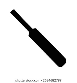 Simple and bold black cricket bat vector illustration for sports and recreation concepts