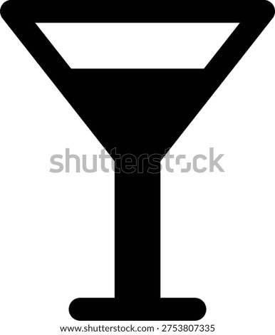 A simple, bold black icon of a martini glass, perfect for representing drinks, cocktails, parties, and nightlife in a clean, modern design.