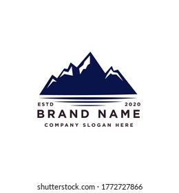 Simple Bold Black Mountain with Star logo design