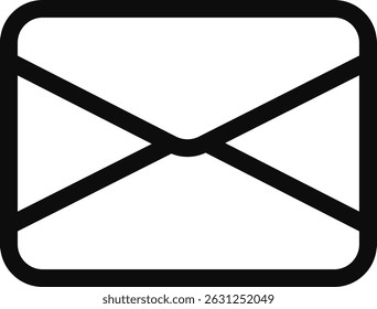 Un gráfico de contorno negro simple y audaz que representa un sobre cerrado.  Adecuado para iconos de correo electrónico, mensajería o correspondencia.