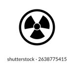 A simple, bold black and white illustration of the radioactive symbol. Perfect for warning signs, safety materials, or educational purposes. Clean and easily scalable vector graphic.