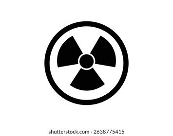 A simple, bold black and white illustration of the radioactive symbol. Perfect for warning signs, safety materials, or educational purposes. Clean and easily scalable vector graphic.