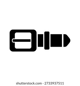 A simple, bold black and white illustration of a belt buckle, perfect for icons or minimalist designs.