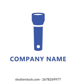 A simple, bold blue flashlight logo, with a clean and modern design