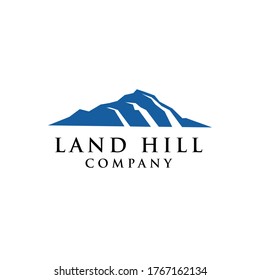 Simple Bold Blue Mountain logo design inspiration