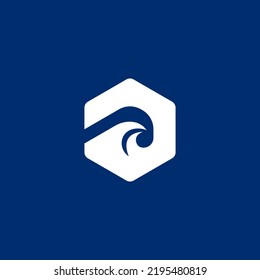 simple and bold Blue wave logo design