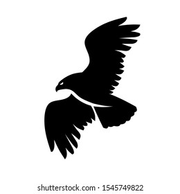 simple bold eagle fly silhouette vector illustration