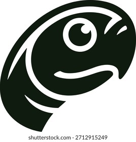 Un gráfico simple y audaz de la cabeza de una tortuga en blanco y negro.
