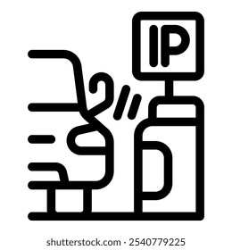 Simple, bold icon of a car paying for parking using a contactless payment system