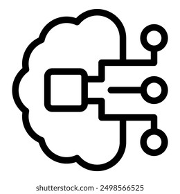Simple, bold icon of cloud computing connecting data storage