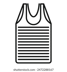 Icono simple y audaz que representa una camisa a rayas sin mangas, ideal para representar ropa deportiva o moda casual