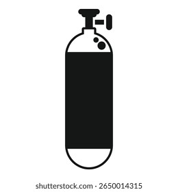Simple, bold icon of an oxygen tank, commonly used for scuba diving and underwater exploration