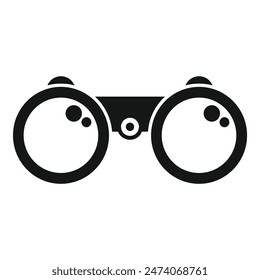 Simple, bold icon of a pair of binoculars, perfect for representing outdoor adventures and exploration