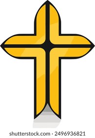 Simple, bold, and iconic, this golden cross symbol is perfect for religious designs, faith-based organizations, and spiritual themes