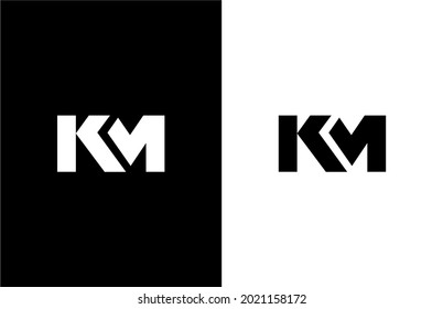 SImple Bold Initial KM Vector Logogram