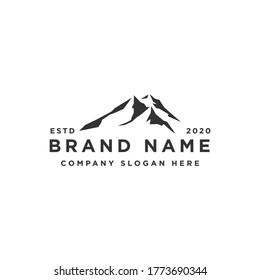 simple bold landscape mountain logo design vector illustration