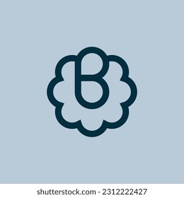 simple and bold letter B natural leaf floral logo