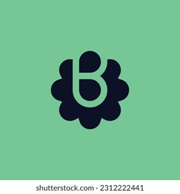 simple and bold letter B natural leaf floral logo