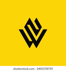 simple and bold letter NW or WN logo
