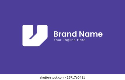 Simple bold letter V logo design vector