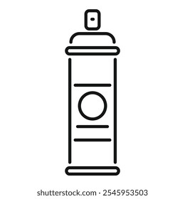 Simple and bold line drawing of a spray paint can, representing art, graffiti, and creative expression