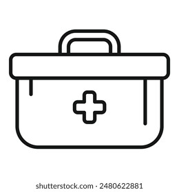 Simple, bold line icon of a medical kit, perfect for representing healthcare, first aid, and medical services