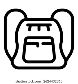 Simple, bold line icon of a school backpack, ideal for projects related to education, students, or carrying essentials