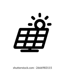Diseño simple de ilustración de panel solar e icono de sol
