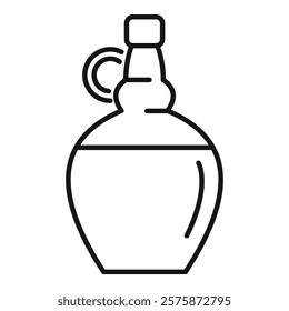 Simple, bold lined icon of a bottle with a handle