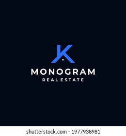 A simple, bold logo about the house and the letter K.
EPS10, Vector.
