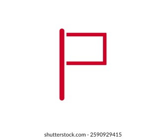 Simple and bold logo design featuring the red letter "p" on a white background. ideal for branding.