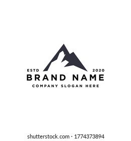 simple bold mountain landscape logo design inspiration