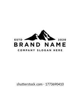 simple bold mountain logo design vector illustration