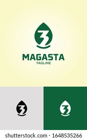 diseño simple del logotipo negrita número 3