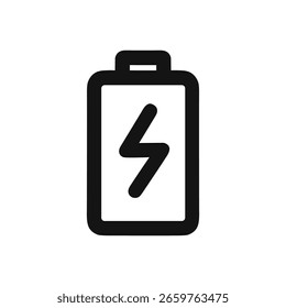 Einfaches, fett umrissenes Symbol für Batterieladeenergie