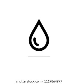 Simple bold outline drop icon flat illustration