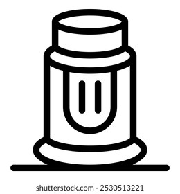 Simple bold outline icon representing an electric kettle boiling water, ready to be served