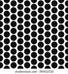 Simple bold polka dot shape black and white seamless pattern. 